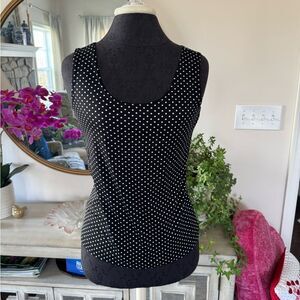 Black and white polkadotted Chico size 0 tank top